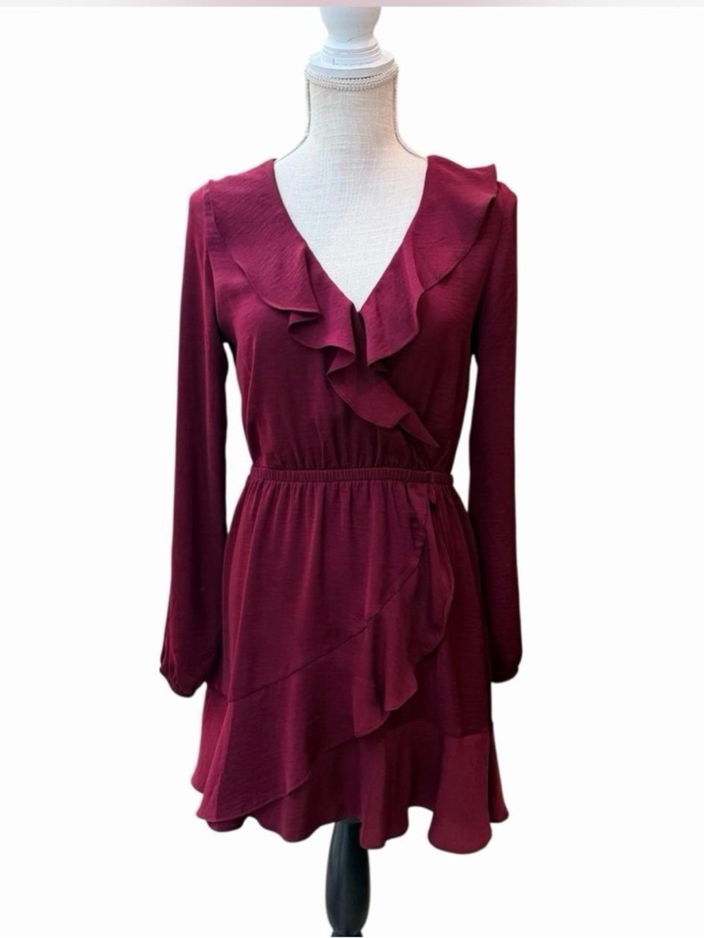 Express Ruffle Long Sleeve Dress